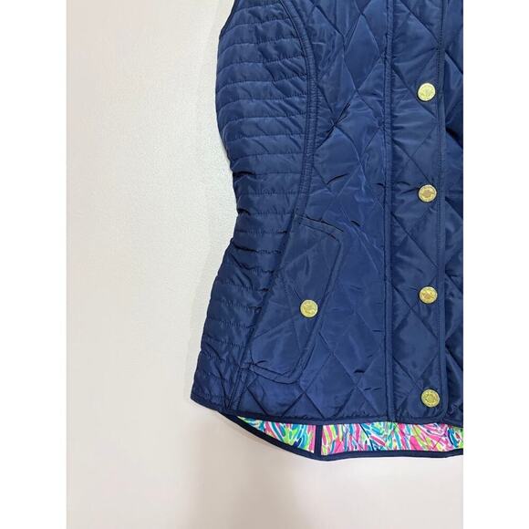 Lilly Pulitzer Blake Quilted Vest in True Navy Size XS NWT - Picture 8 of 8
